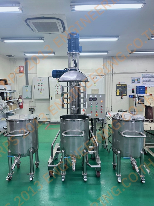 ถังผสมถังสเตนเลส Stand Mixing ระบบ Homogenizer ติดตั้ง Scrubber