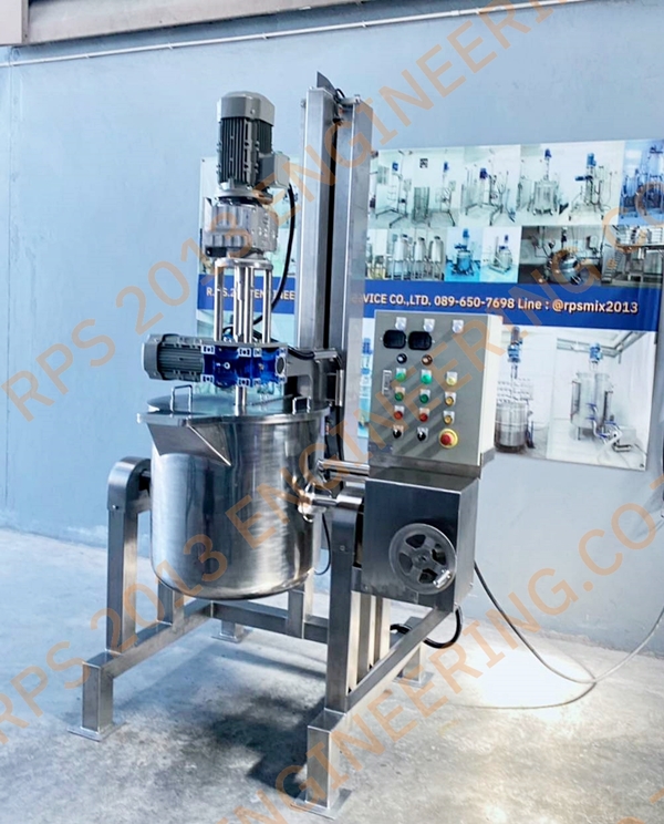 เครื่องผสมแป้ง Stand Mixing 100ลิตร ติดตั้ง Scrubber ถังผสมแบบปากเหยือกสเตนเลส SUS304 เกรดอาหารและยา